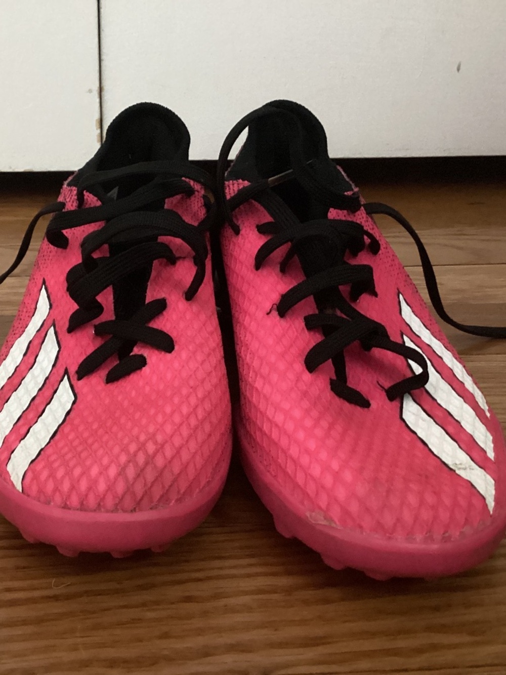 Pink adidas size 4 soccer turf shoes
